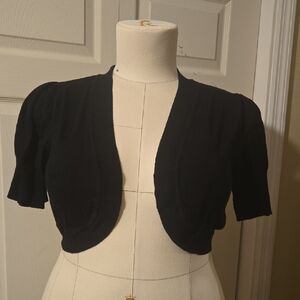 Torrid Black Lace Detail Crop Cardigan Size 1